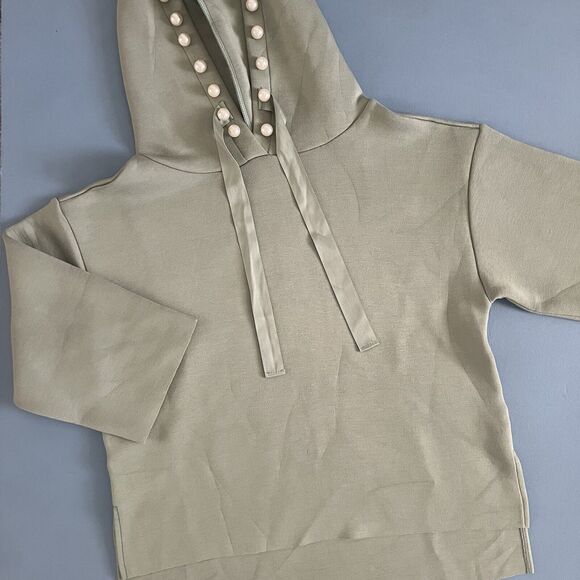 NWT Joh Apparel Francine French Scuba Sage Green Pearl Hoodie - Picture 5 of 7